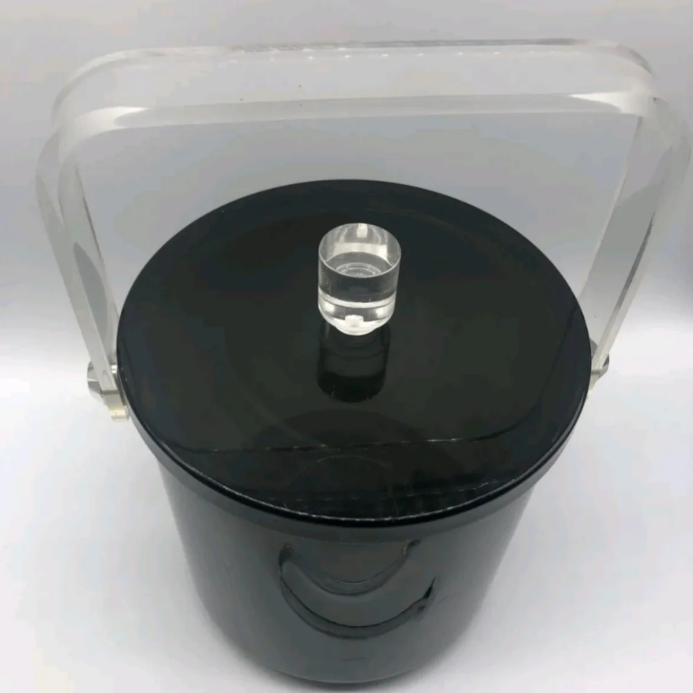 Vintage 1960's MCM Insulated 3 Piece Lucite Ice Bucket by Styson Art Products